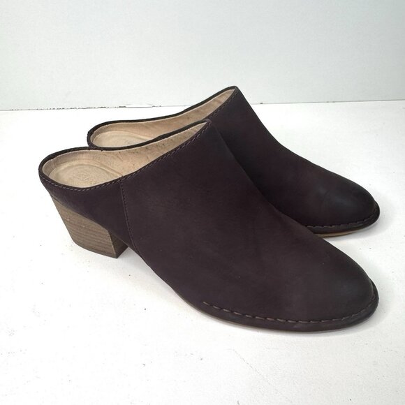 Clark's Isla Mules Shoes Clogs Slip On Womens Size 10 Brown Leather Nubuck - Picture 2 of 10